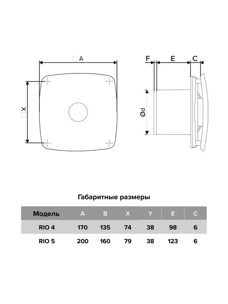 Вентилятор накладной RIO D100 обратный клапан Matt white DICITI